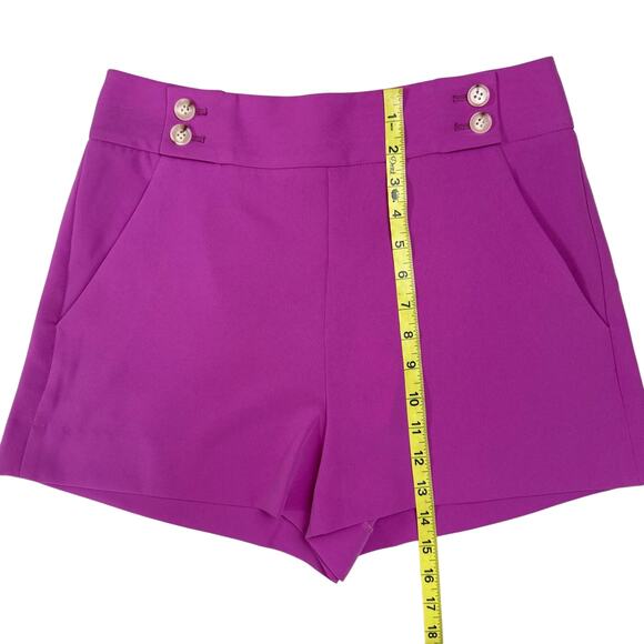 VERONICA BEARD Kimm Sailor Waist Shorts in Magenta - Picture 4 of 5